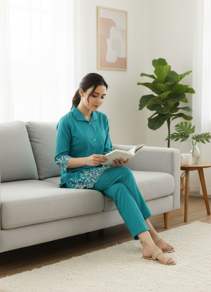 Rayon Embroidered Co-Ord Set for Women & Girls | Elegance Embroidery Kurta & Pant Set | Stylish Rayon Fabric with Intricate Embroidery Work"