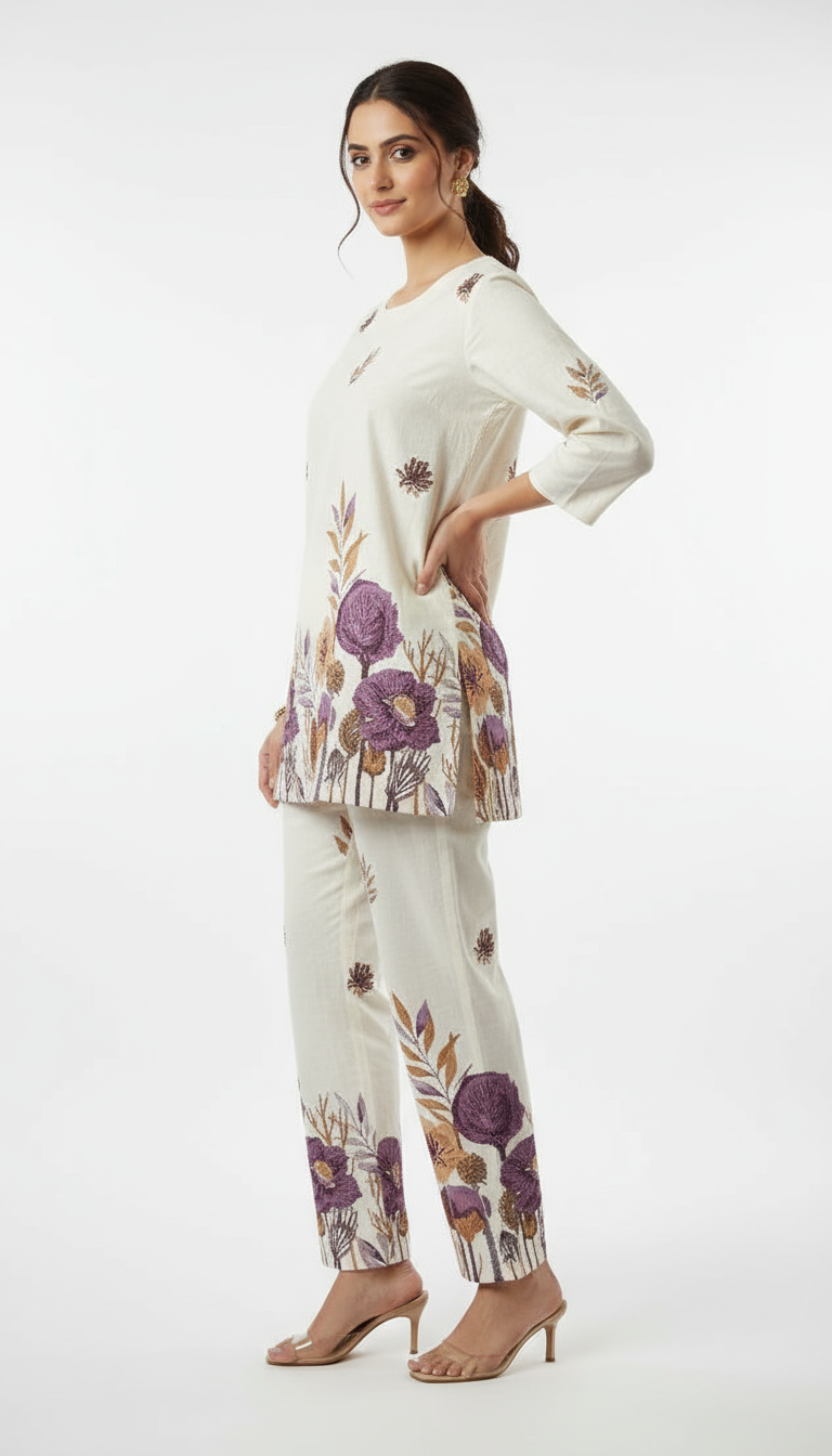 Women’s Magic Cotton Floral Printed Co-ord Set – Elegant Everyday Comfort