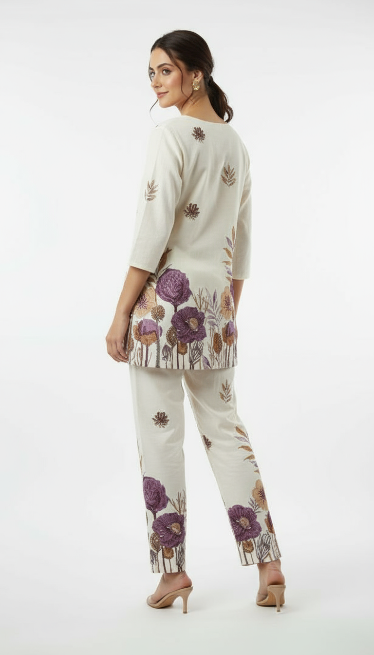 Women’s Magic Cotton Floral Printed Co-ord Set – Elegant Everyday Comfort