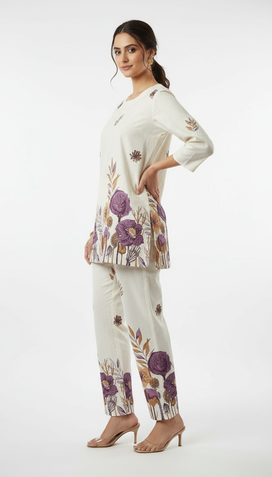 Women’s Magic Cotton Floral Printed Co-ord Set – Elegant Everyday Comfort | beautifully crafted Magic Cotton | Premium Fabric co-ord set by ZoinIndia